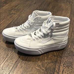 Vans Sk8 Tapered Stackform Platform Canvas White High-Top Sneakers